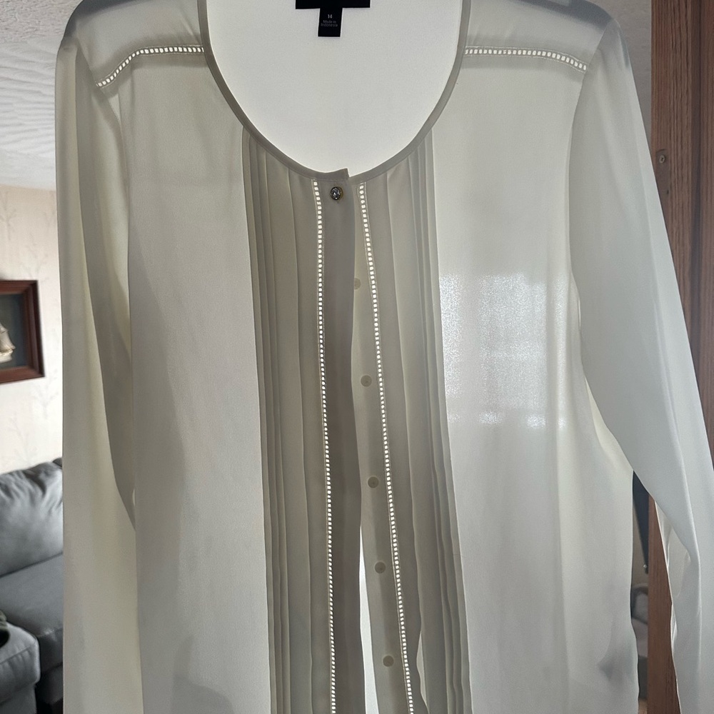 H&M Sheer White Blouse